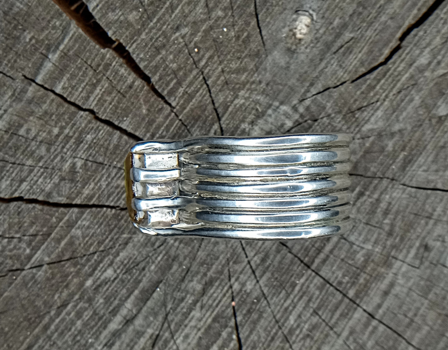 Beautiful emerald cut 3.5 ctw size 9 golden amber citrine ring