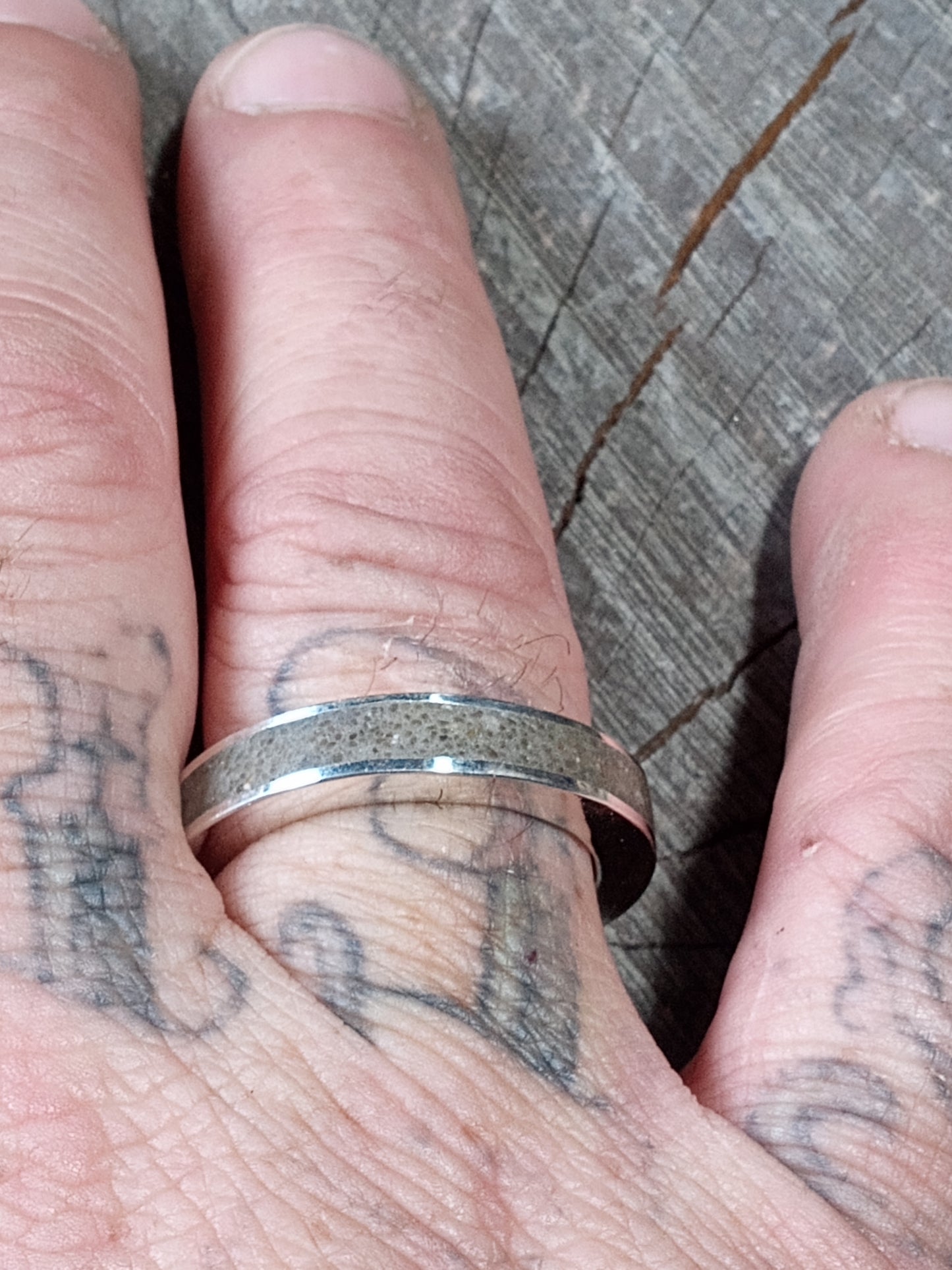 Torch Lake pure 999 fine silver inlay ring