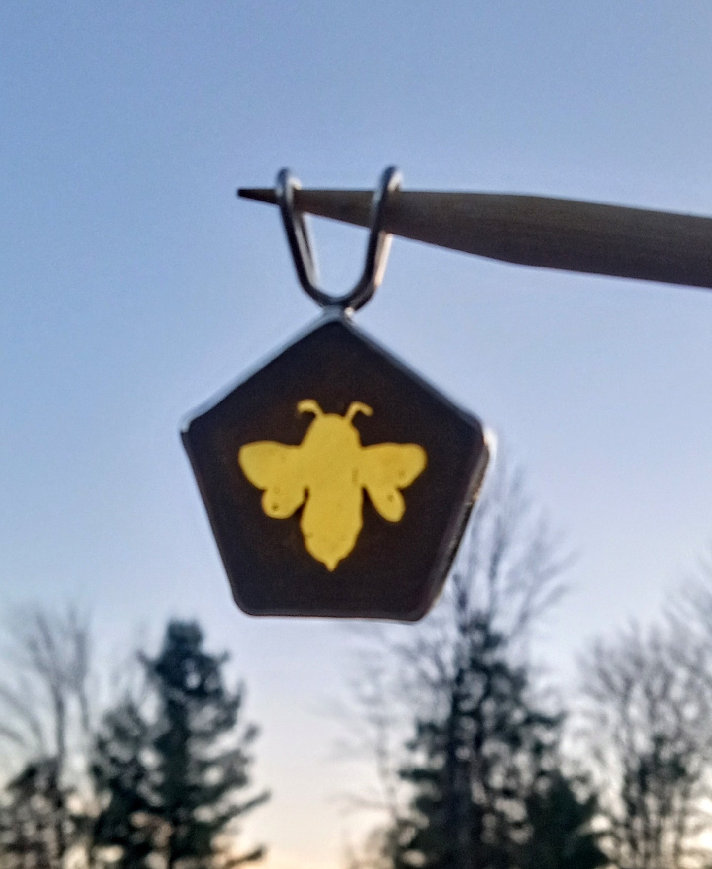 Beautiful stained glass honey bee