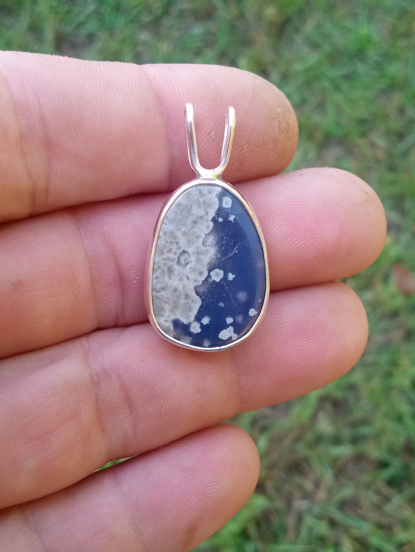 Leland Bleu and fine silver pendant