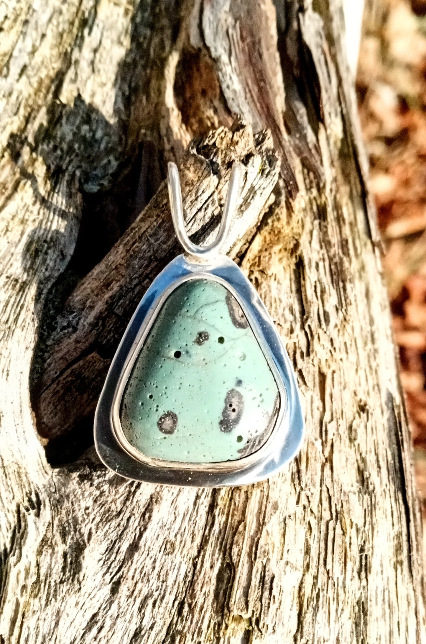 Leland blue and fine silver pendant