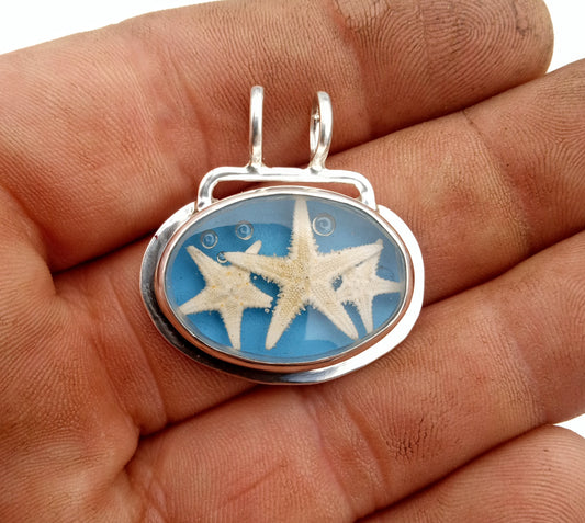 mPaul original designs pendant starfish bubbles and fine silver .