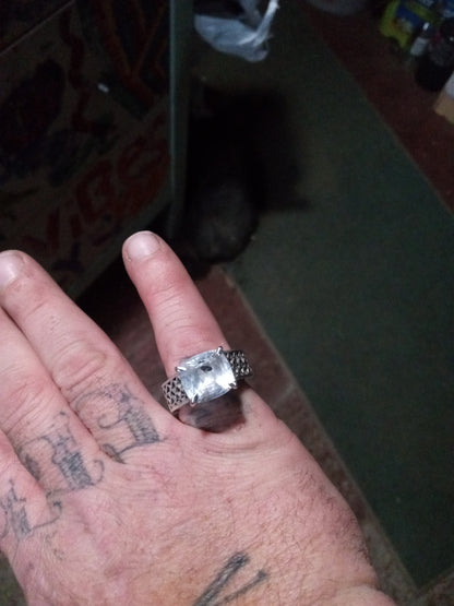 10ctw Goshenite ring made of fine silver