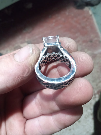 10ctw Goshenite ring made of fine silver