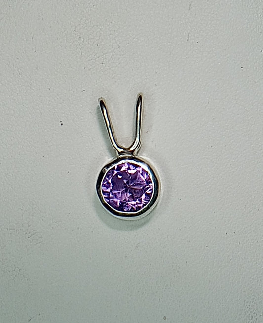 2.6 ctw Brazilian AA Color amethyst set in fine silver