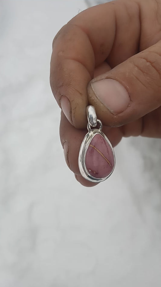 Mookaite Jasper pendant fine silver