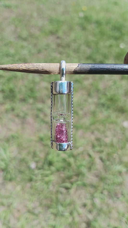 Pink sapphire hourglass pendant