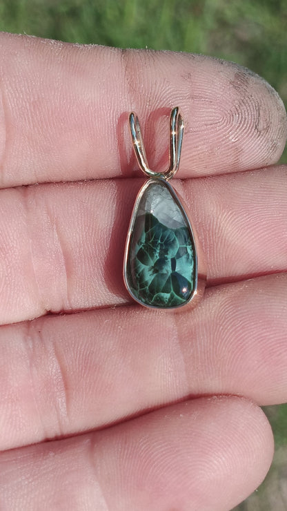 Michigan greenstone in 14k gold
