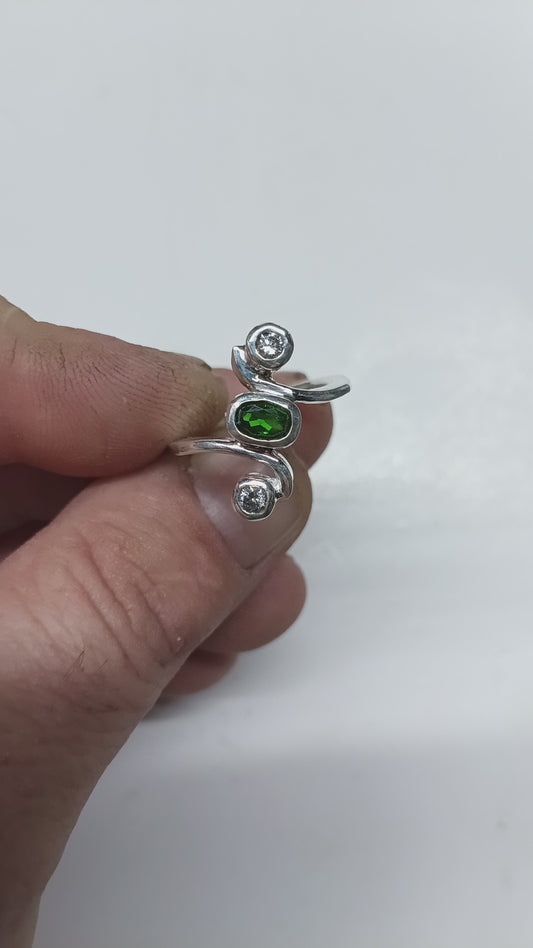 Tsavorite and diamonds
