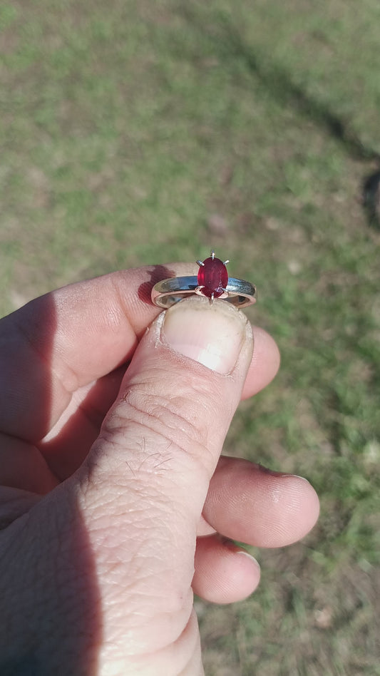 Ruby solitaire ring