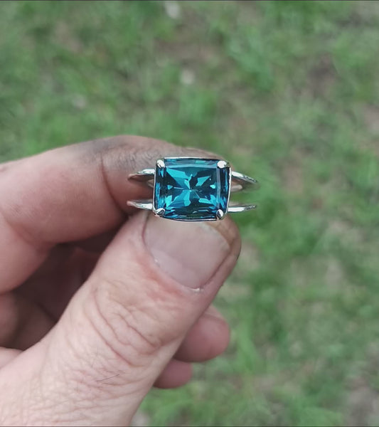 London blue topaz ring fine silver