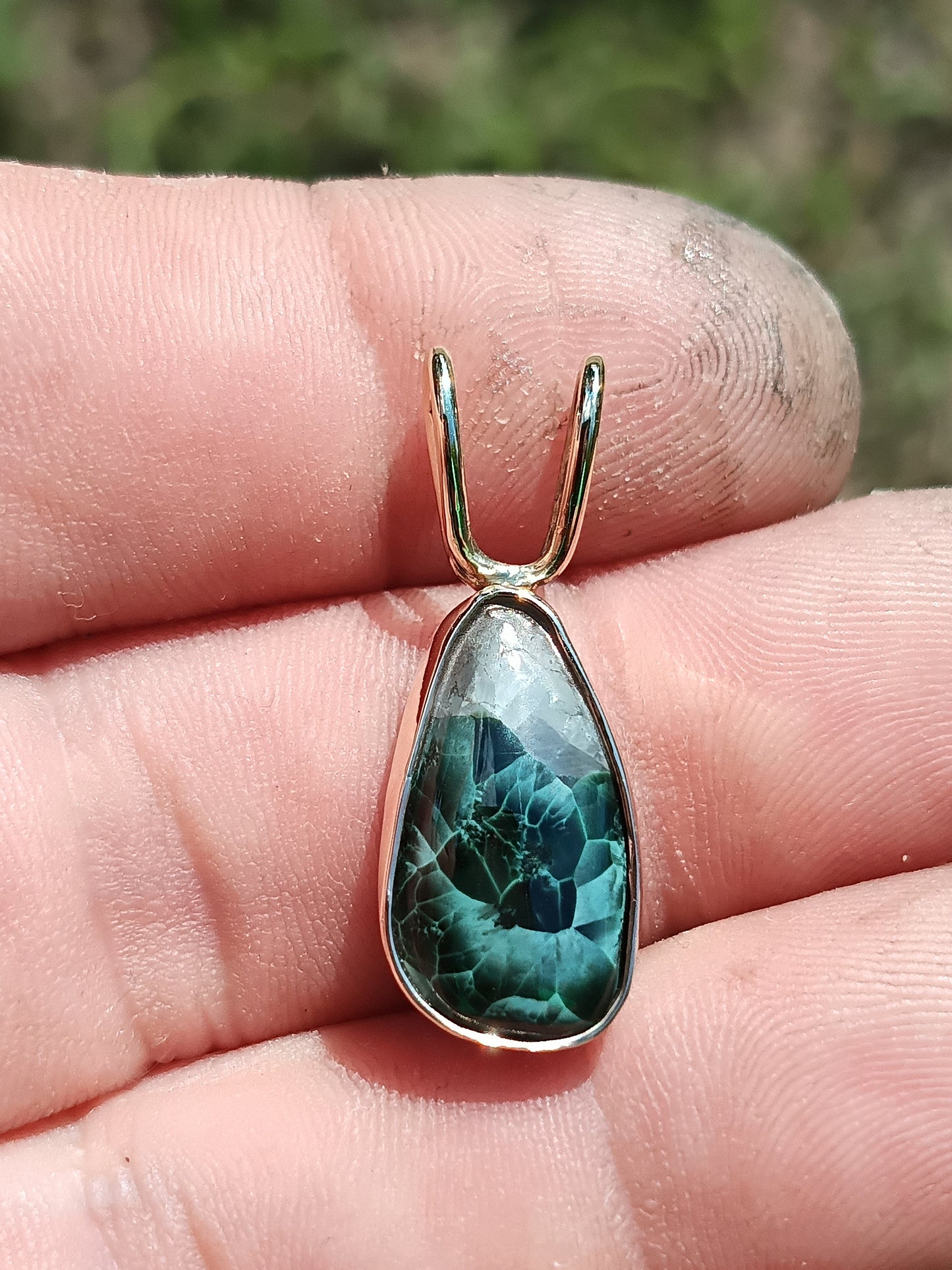Michigan greenstone in 14k gold