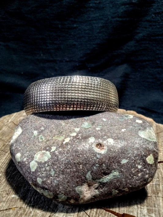 Fine silver textured cuff