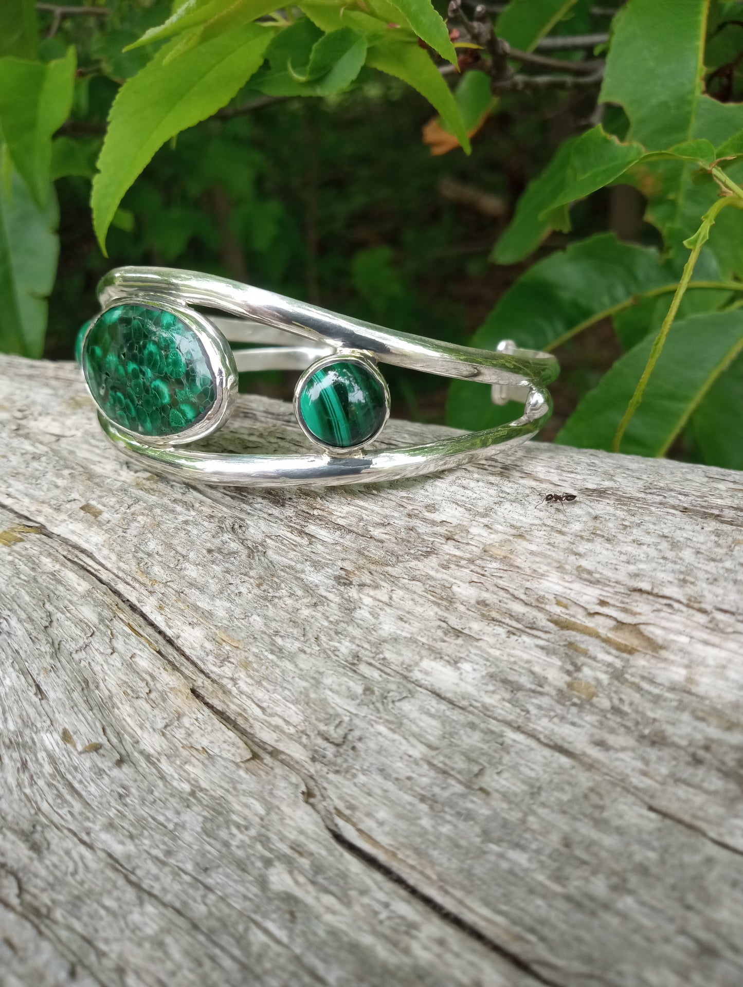One of a kind outstanding Malachite cuff