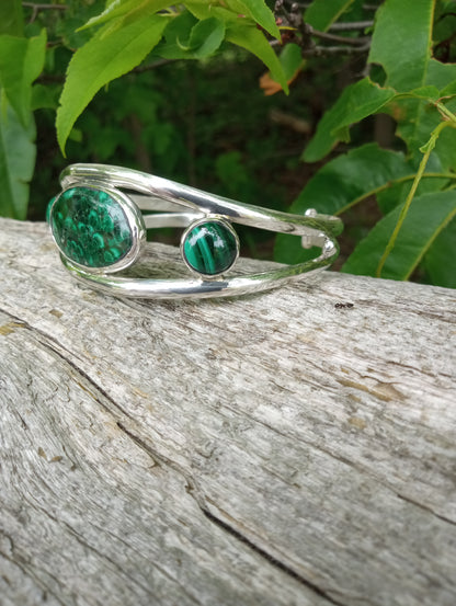 One of a kind outstanding Malachite cuff