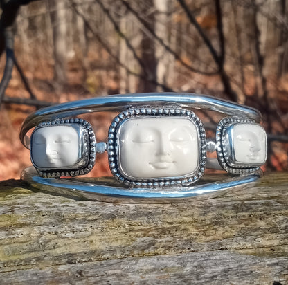 Exquisite handcrafted face cuff and fine silver .